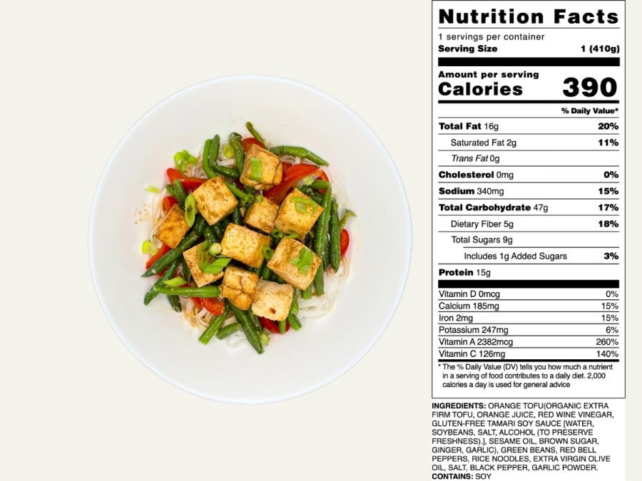 Orange Tofu Noodle Bowl